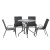 Gardeon Outdoor Dining Set 5-Piece Black Steel Patio Table and Stackable Chairs, Weather-Resistant, 80x80cm