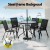 Gardeon Outdoor Dining Set 5-Piece Black Steel Patio Table and Stackable Chairs, Weather-Resistant, 80x80cm