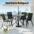 Gardeon Outdoor Dining Set 5-Piece Black Steel Patio Table and Stackable Chairs, Weather-Resistant, 80x80cm