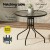 Gardeon Outdoor Dining Set 5-Piece Black Steel Patio Table and Stackable Chairs, Weather-Resistant, 80x80cm