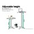 Gardeon 3-Piece Outdoor Bar Set: Adjustable Aluminium Bistro Table & Stools, Rust & UV-Resistant, Easy Assembly