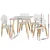 Keezi 5PCS Kids Table and Chairs Set - White MDF & Pine, Creative Shapes, Safe & Durable for Play, Study, and Meals