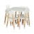 Keezi 5PCS Kids Table and Chairs Set - White MDF & Pine, Creative Shapes, Safe & Durable for Play, Study, and Meals