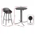 Gardeon 3PC Outdoor Bar Set - Black Steel & MDF Table, Polypropylene Bar Stools, Weather-Resistant Patio Furniture Set