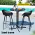 Gardeon 3PC Outdoor Bar Set - Black Steel & MDF Table, Polypropylene Bar Stools, Weather-Resistant Patio Furniture Set