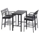 Gardeon 5-Piece Outdoor Bar Set: Weather-Resistant Aluminium Stools & Table with Cushions for Patio Dining
