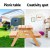 Keezi Kids Wooden Outdoor Picnic Set - Sturdy Fir Wood, Seats 4, Non-Toxic Finish, Indoor/Outdoor Use, Ages 3-8