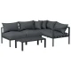 Gardeon 4-Seater Aluminium Patio Sofa Set, Charcoal – Weather-Resistant, Easy Assembly, Outdoor Furniture, 4PC