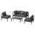 Gardeon 4-Seater Aluminium Patio Sofa Set, Charcoal – Weather-Resistant, Easy Assembly, Outdoor Furniture, 4PC