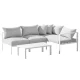 Gardeon 4-Seater Outdoor Aluminium Sofa Set - Water & UV Resistant Cushions, Easy Assembly, White, Grey Cushions
