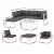 Gardeon 6PCS Outdoor Sofa Set with Aluminium Frame, 5-Seater, 10cm Cushions, UV & Water-Resistant, Easy Assembly