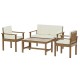 Gardeon 4-Piece Outdoor Sofa Set - Solid Acacia Wood, Water & UV-Resistant Cushions, 4-Seater, Easy Assembly