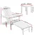 Gardeon 3PC Adirondack Outdoor Lounge Set - White, Hemlock Wood, Foldable, with Ottoman & Table, Eco-Friendly Paint