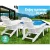 Gardeon 3PC Adirondack Outdoor Lounge Set - White, Hemlock Wood, Foldable, with Ottoman & Table, Eco-Friendly Paint