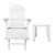 Gardeon 3PC Adirondack Outdoor Lounge Set - White, Hemlock Wood, Foldable, with Ottoman & Table, Eco-Friendly Paint