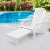 Gardeon Adirondack Wooden Sun Lounge Chair with Ottoman - Foldable, Eco-Friendly Hemlock, White, 150kg Capacity