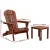 Gardeon 3PC Adirondack Set: Foldable Fir Wood Chairs & Table, Eco-Friendly Brown Finish, High Back, Wide Armrests