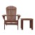 Gardeon 3PC Adirondack Set: Foldable Fir Wood Chairs & Table, Eco-Friendly Brown Finish, High Back, Wide Armrests