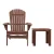 Gardeon 3PC Adirondack Set: Foldable Fir Wood Chairs & Table, Eco-Friendly Brown Finish, High Back, Wide Armrests