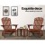 Gardeon 3PC Adirondack Set: Foldable Fir Wood Chairs & Table, Eco-Friendly Brown Finish, High Back, Wide Armrests