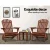 Gardeon 3PC Adirondack Set: Foldable Fir Wood Chairs & Table, Eco-Friendly Brown Finish, High Back, Wide Armrests