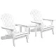 Gardeon 3PC Adirondack Outdoor Set - White Hemlock Wood, Foldable Chairs & Table, Eco-Friendly, High Back Support