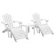 Gardeon 5PC White Adirondack Patio Set: Fir Wood Chairs, Table & Footstools - UV-Resistant, Eco-Friendly, Easy Assembly