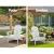 Gardeon 5PC White Adirondack Patio Set: Fir Wood Chairs, Table & Footstools - UV-Resistant, Eco-Friendly, Easy Assembly