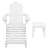 Gardeon 5PC White Adirondack Patio Set: Fir Wood Chairs, Table & Footstools - UV-Resistant, Eco-Friendly, Easy Assembly