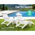 Gardeon 5PC White Adirondack Patio Set: Fir Wood Chairs, Table & Footstools - UV-Resistant, Eco-Friendly, Easy Assembly