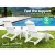 Gardeon 5PC White Adirondack Patio Set: Fir Wood Chairs, Table & Footstools - UV-Resistant, Eco-Friendly, Easy Assembly