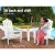 Gardeon 3PC Adirondack Chair Set - White Canadian Hemlock Wood, Eco-Friendly Finish, Sturdy Design, Easy Assembly