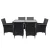 Gardeon 7-Piece Outdoor Dining Set, Black PE Wicker & Aluminium, Includes 6 Chairs with Cushions & Tempered Glass Table