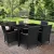 Gardeon 7-Piece Outdoor Dining Set, Black PE Wicker & Aluminium, Includes 6 Chairs with Cushions & Tempered Glass Table