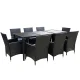 Gardeon 9-Piece Outdoor Dining Set with Black PE Rattan, Aluminium Frame, 5mm Glass Table, and Water-Resistant Cover
