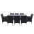 Gardeon 9-Piece Outdoor Dining Set with Black PE Rattan, Aluminium Frame, 5mm Glass Table, and Water-Resistant Cover