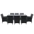 Gardeon 9-Piece Outdoor Dining Set with Black PE Rattan, Aluminium Frame, 5mm Glass Table, and Water-Resistant Cover