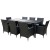 Gardeon 9-Piece Outdoor Dining Set with Black PE Rattan, Aluminium Frame, 5mm Glass Table, and Water-Resistant Cover