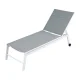 Gardeon Sun Lounger Chaise - White, Aluminium Frame, 5-Position Adjustable, Wheels, Weather-Resistant, 182x59x38.5 CM