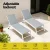 Gardeon Sun Lounger Chaise - White, Aluminium Frame, 5-Position Adjustable, Wheels, Weather-Resistant, 182x59x38.5 CM