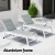 Gardeon Sun Lounger Chaise - White, Aluminium Frame, 5-Position Adjustable, Wheels, Weather-Resistant, 182x59x38.5 CM