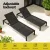 Gardeon Sun Lounger: Black Aluminium Beach Chair with Wheels, Adjustable Backrest, Weather-Resistant, 197cm Long