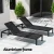 Gardeon Sun Lounger: Black Aluminium Beach Chair with Wheels, Adjustable Backrest, Weather-Resistant, 197cm Long