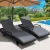 Gardeon 2PC Sun Lounge Wicker Outdoor Beach Chair - Black, Adjustable Backrest, UV & Water-Resistant, 190x70cm