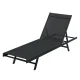 Gardeon Black Steel Sun Lounger: Weather & UV-Resistant, 6-Position Adjustable, 196x60x86cm for Outdoor Relaxation