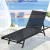 Gardeon Black Steel Sun Lounger: Weather & UV-Resistant, 6-Position Adjustable, 196x60x86cm for Outdoor Relaxation