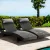 Gardeon 2PC Sun Lounge Set - Black Wicker, Adjustable Backrest, UV-Resistant, 13cm Headrest, Aluminium Frame, 190cm