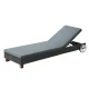 Gardeon Black Wicker Sun Lounge with Wheels - Adjustable Aluminium Frame, UV & Water-Resistant, 185x60cm, 120kg Capacity