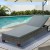 Gardeon Sun Lounge Wicker Outdoor Day Bed - Grey, Adjustable Backrest, UV & Water Resistant, 185x60x25cm, with Wheels