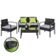 Gardeon Outdoor Wicker Sofa Set: 4-Seater, UV-Resistant, Lime Green Cushions, Glass Table, Bonus Beige Covers Gardeon Outdoor Wicker Sofa Set: 4-Seater, UV-Resistant, Lime Green Cushions, Glass Table, Bonus Beige Covers